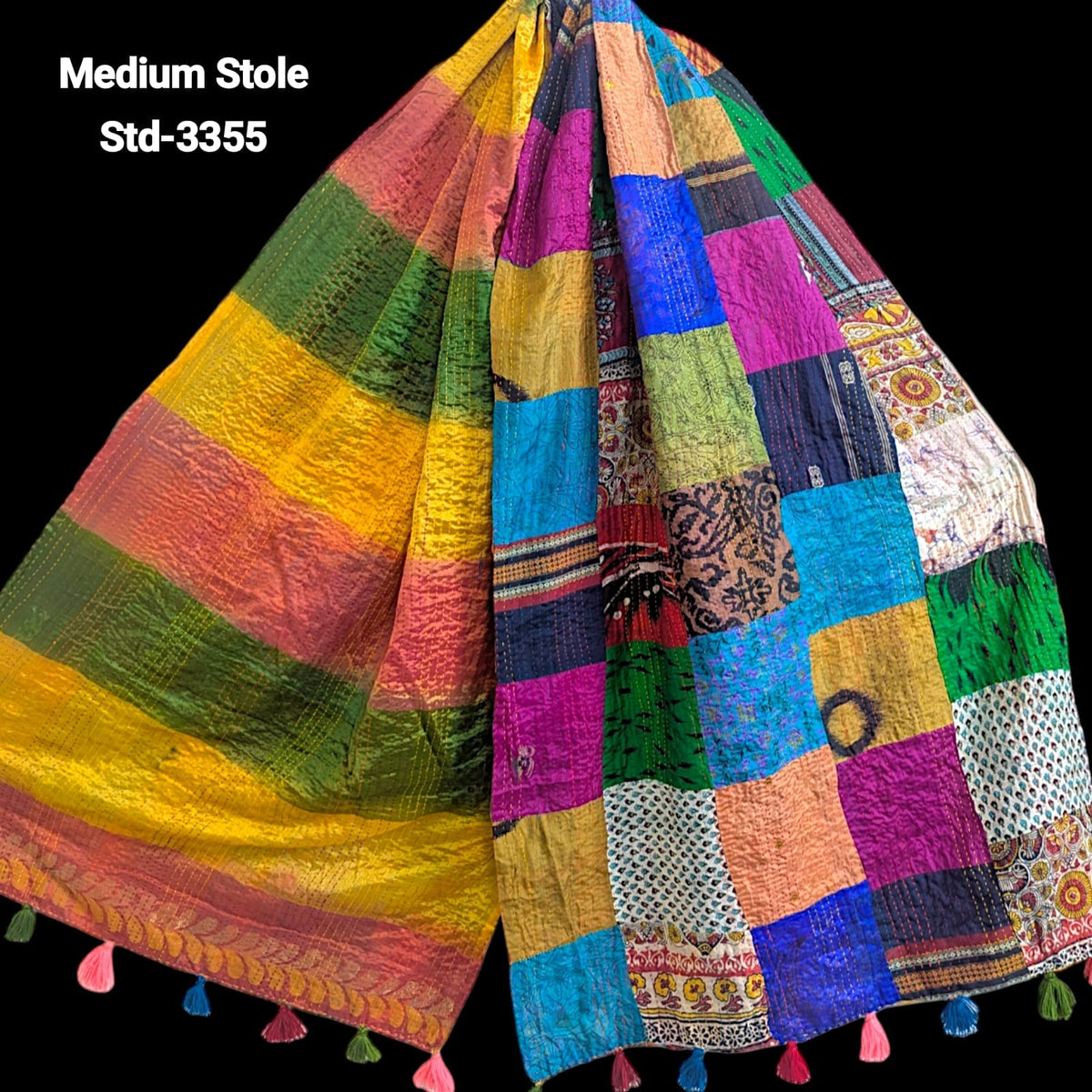 Handmade Silk Stole- While style meets utility- Medium Size-3355