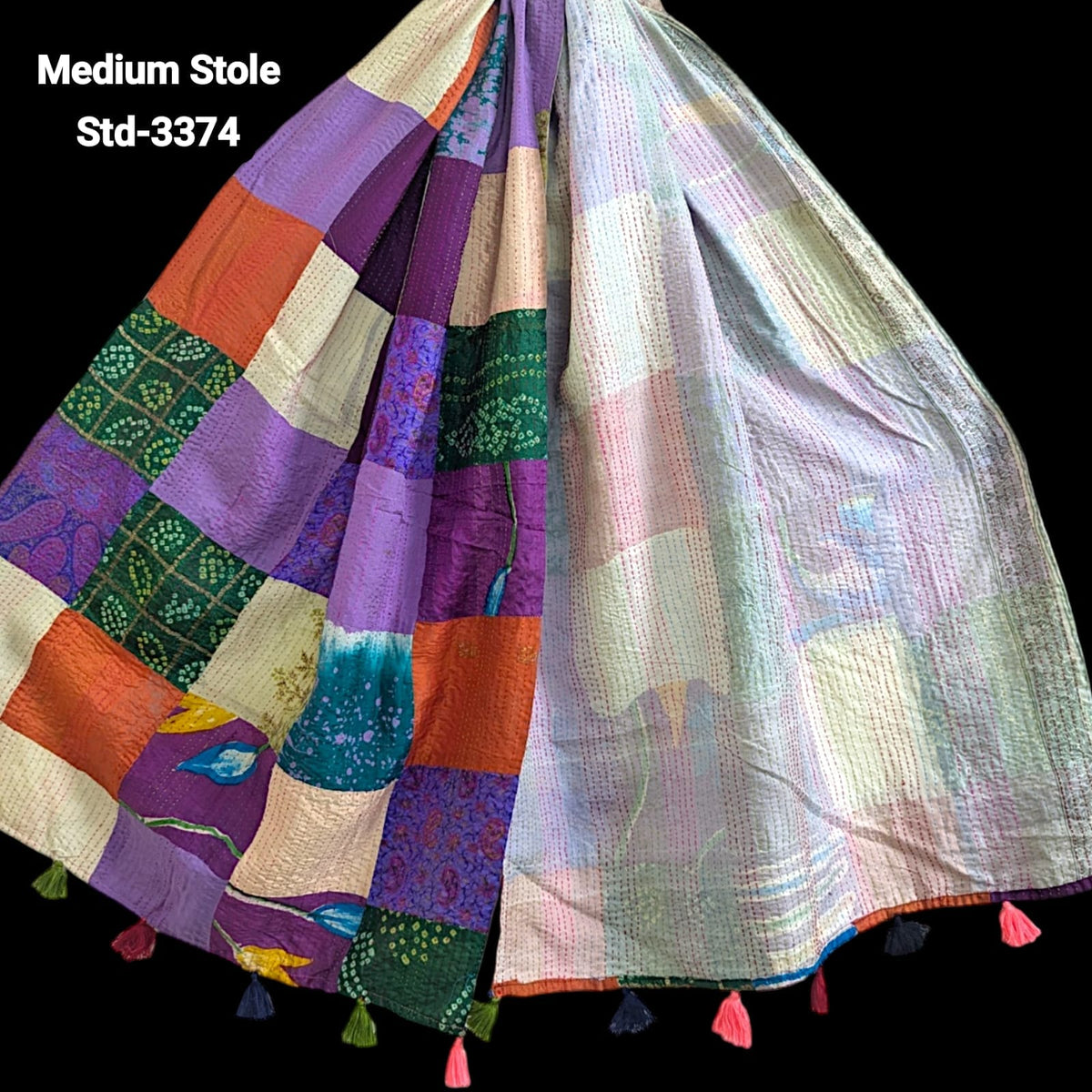 Handmade Silk Stole- While style meets utility- Medium Size-3374