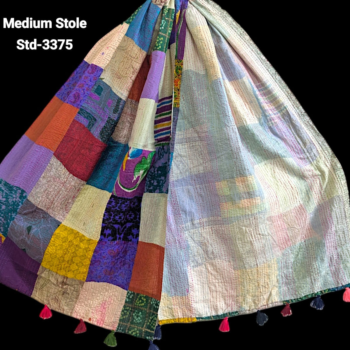 Handmade Silk Stole- While style meets utility- Medium Size-3375