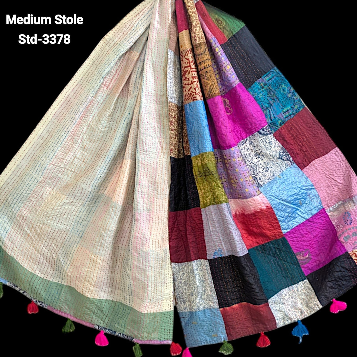 Handmade Silk Stole- While style meets utility- Medium Size-3378