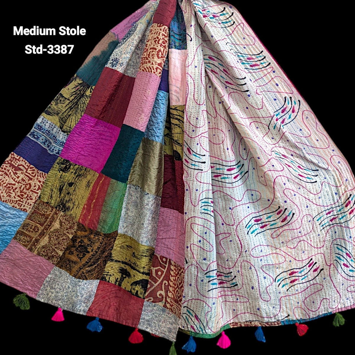Handmade Silk Stole- While style meets utility- Medium Size-3387
