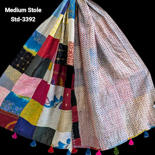 Handmade Silk Stole- While style meets utility- Medium Size-3392