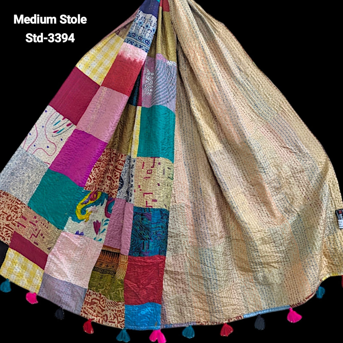 Handmade Silk Stole- While style meets utility- Medium Size-3394