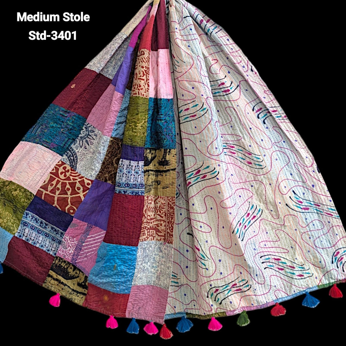 Handmade Silk Stole- While style meets utility- Medium Size-3401