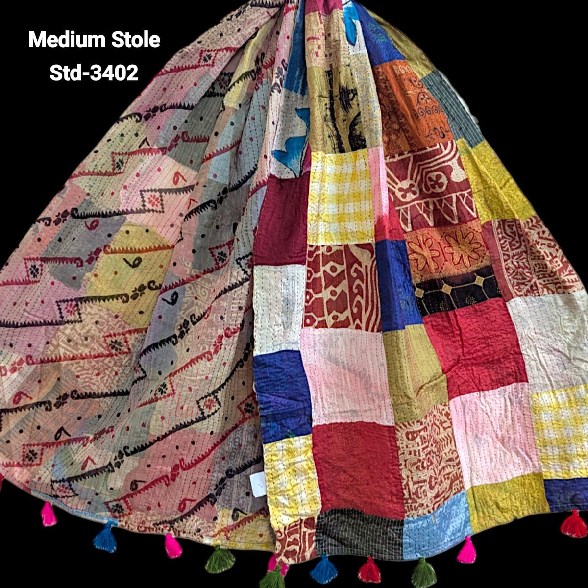 Handmade Silk Stole- While style meets utility- Medium Size-3402