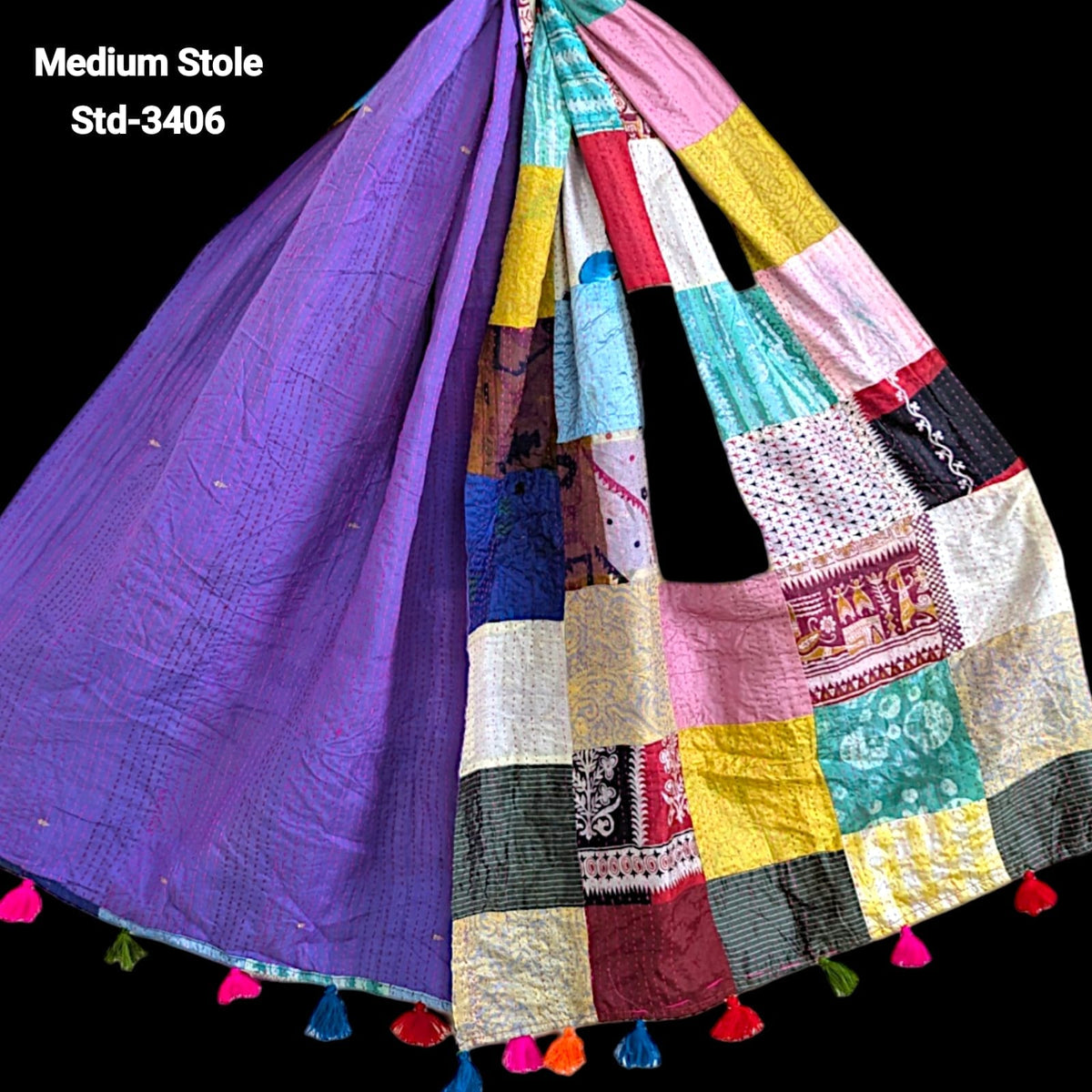 Handmade Silk Stole- While style meets utility- Medium Size-3406