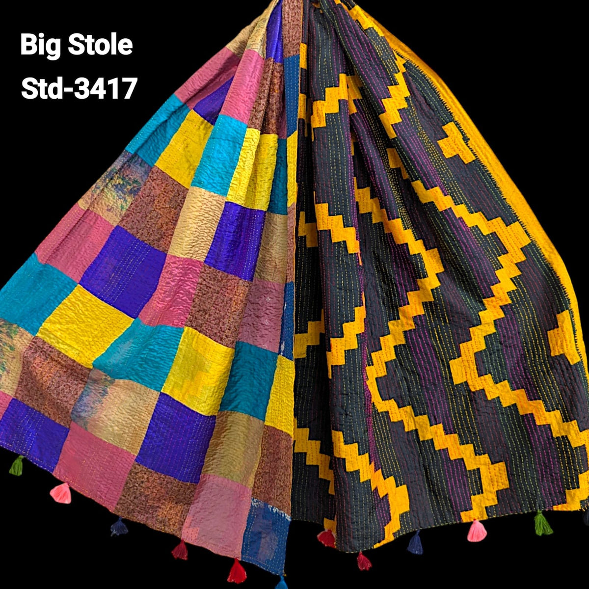 Handmade Silk Stole- While style meets utility-Big Size-3417