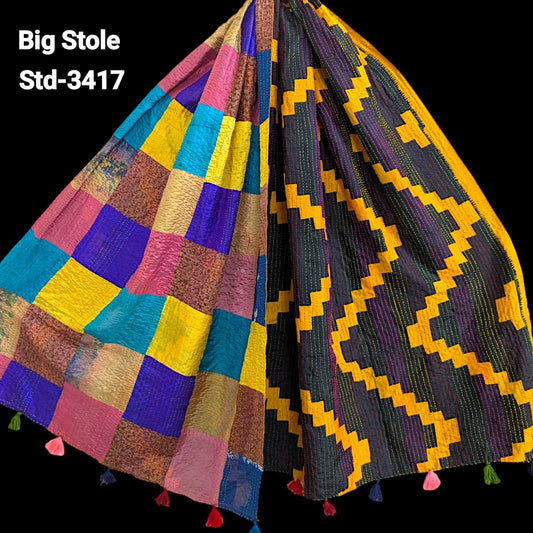 Handmade Silk Stole- While style meets utility-Big Size-3417
