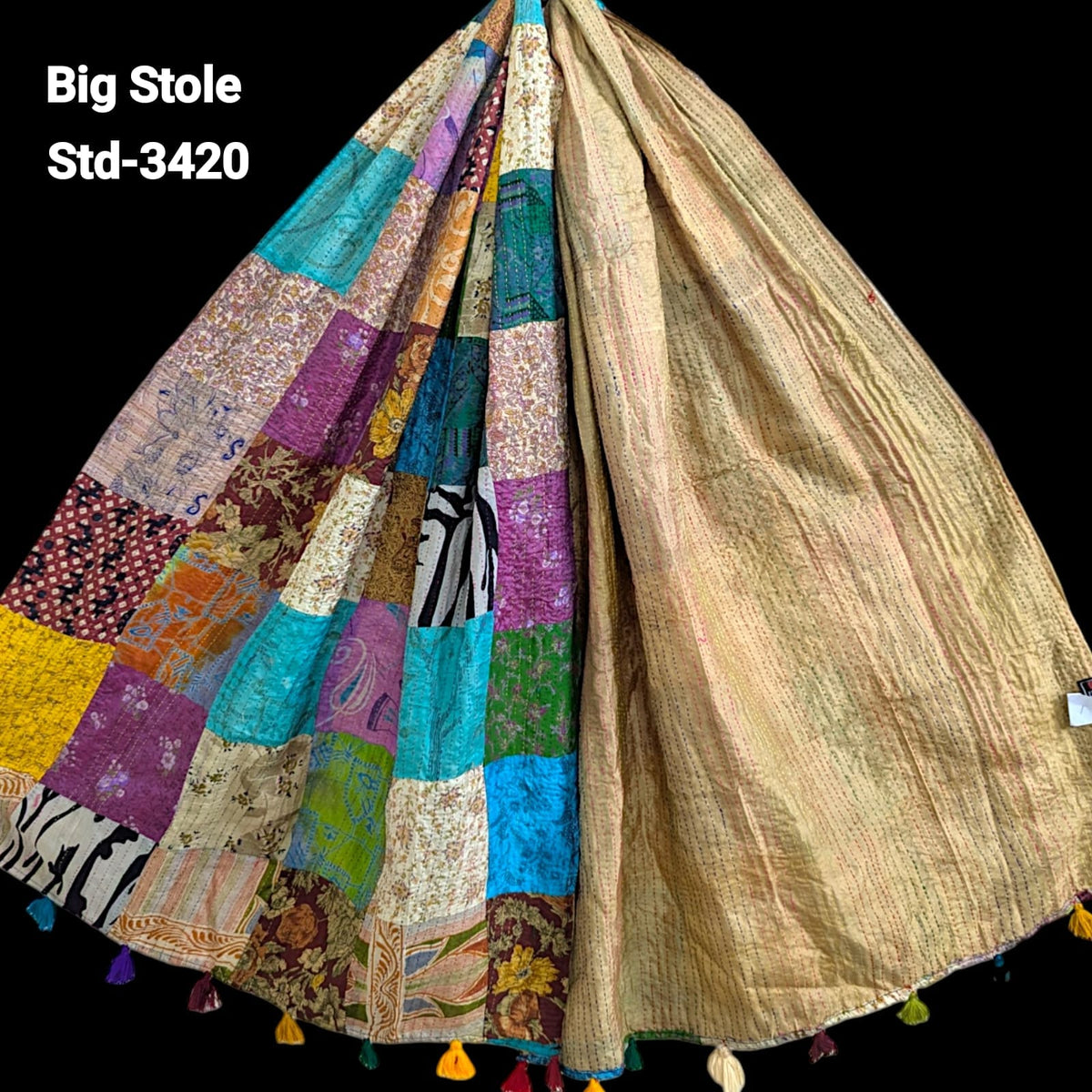 Handmade Silk Stole- While style meets utility-Big Size-3420