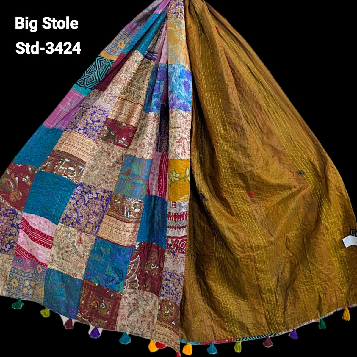 Handmade Silk Stole- While style meets utility-Big Size-3424