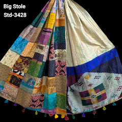 Handmade Silk Stole- While style meets utility-Big Size-3428