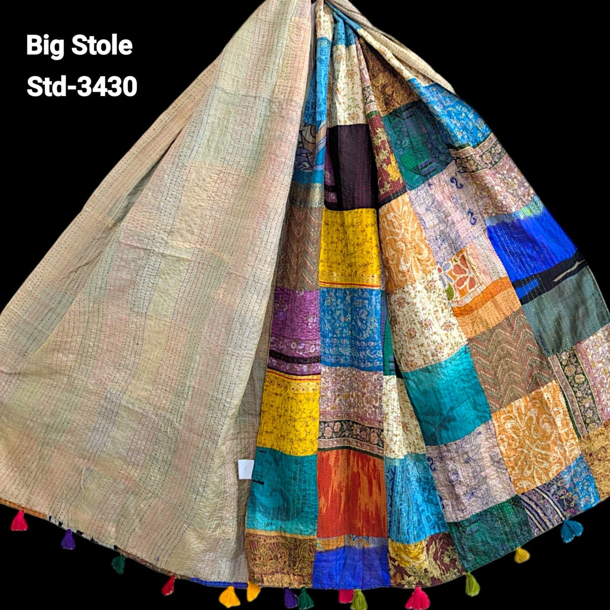 Handmade Silk Stole- While style meets utility-Big Size-3430