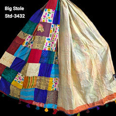 Handmade Silk Stole- While style meets utility-Big Size-3432