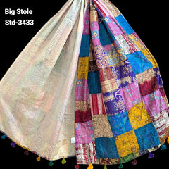 Handmade Silk Stole- While style meets utility-Big Size-3433