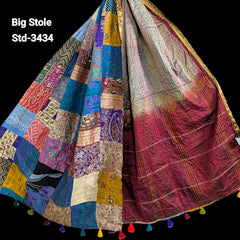 Handmade Silk Stole- While style meets utility-Big Size-3434