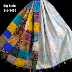 Handmade Silk Stole- While style meets utility-Big Size-3436