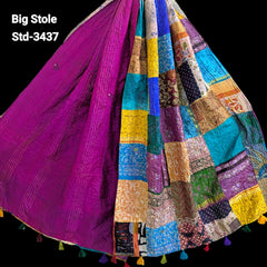 Handmade Silk Stole- While style meets utility-Big Size-3437