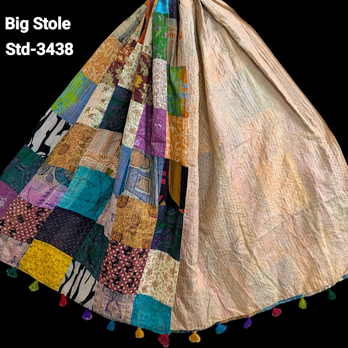 Handmade Silk Stole- While style meets utility-Big Size-3438