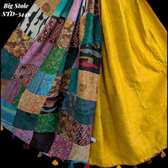 Handmade Silk Stole- While style meets utility-Big Size-3441