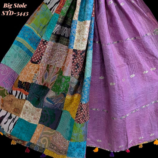 Handmade Silk Stole- While style meets utility-Big Size-3443