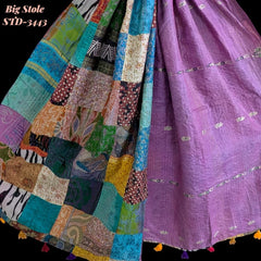 Handmade Silk Stole- While style meets utility-Big Size-3443