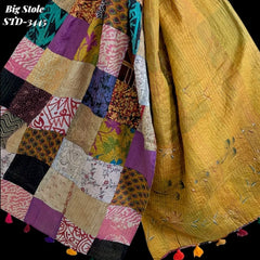 Handmade Silk Stole- While style meets utility-Big Size-3445