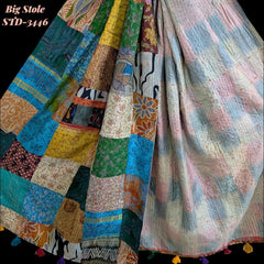 Handmade Silk Stole- While style meets utility-Big Size-3446