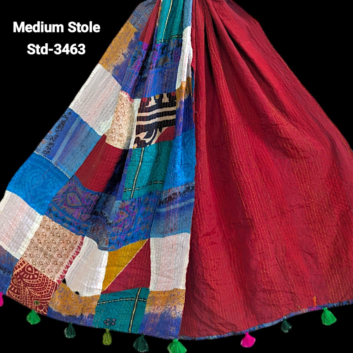 Handmade Silk Stole- While style meets utility- Medium Size-3463