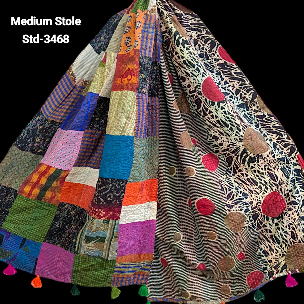 Handmade Silk Stole- While style meets utility- Medium Size-3468