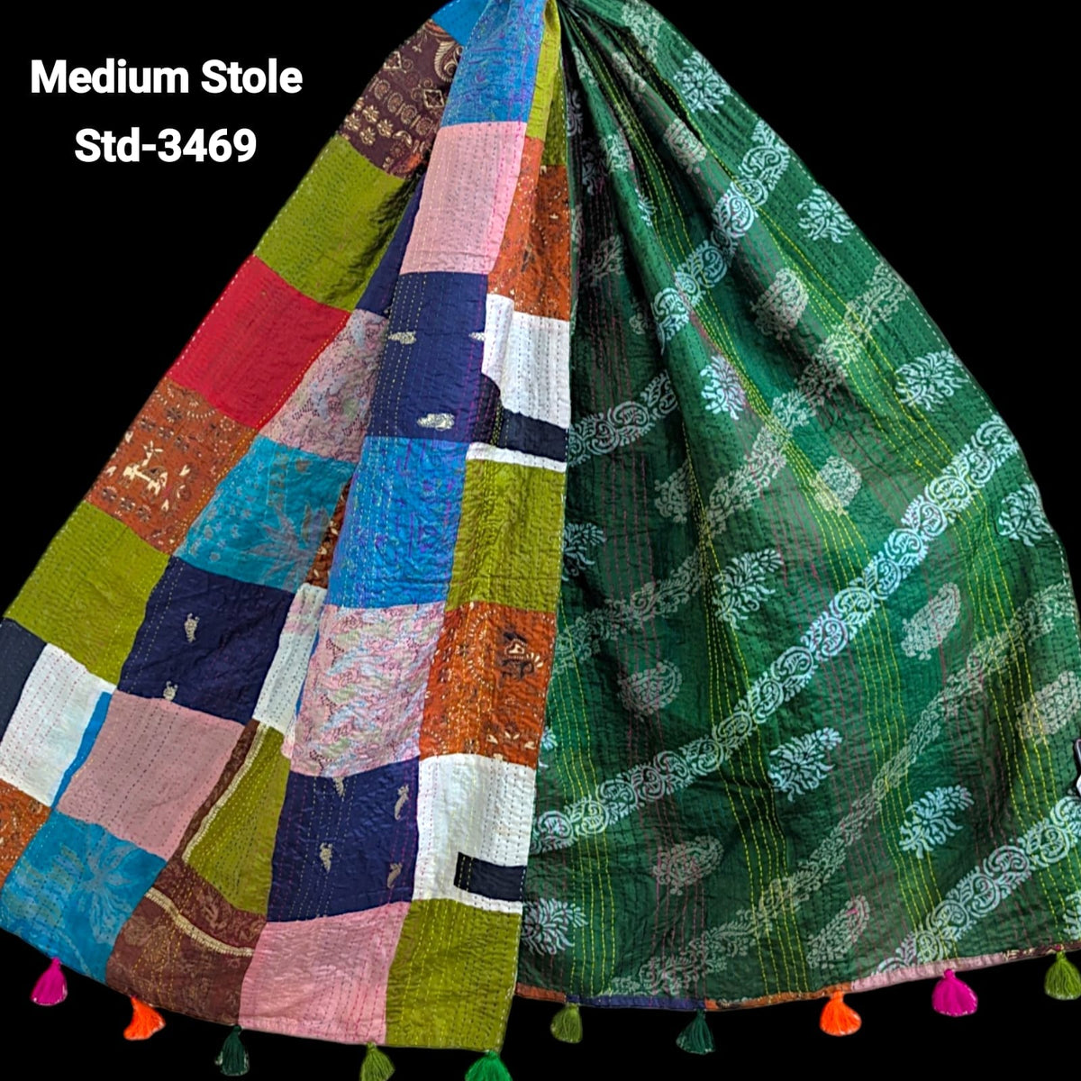 Handmade Silk Stole- While style meets utility- Medium Size-3469