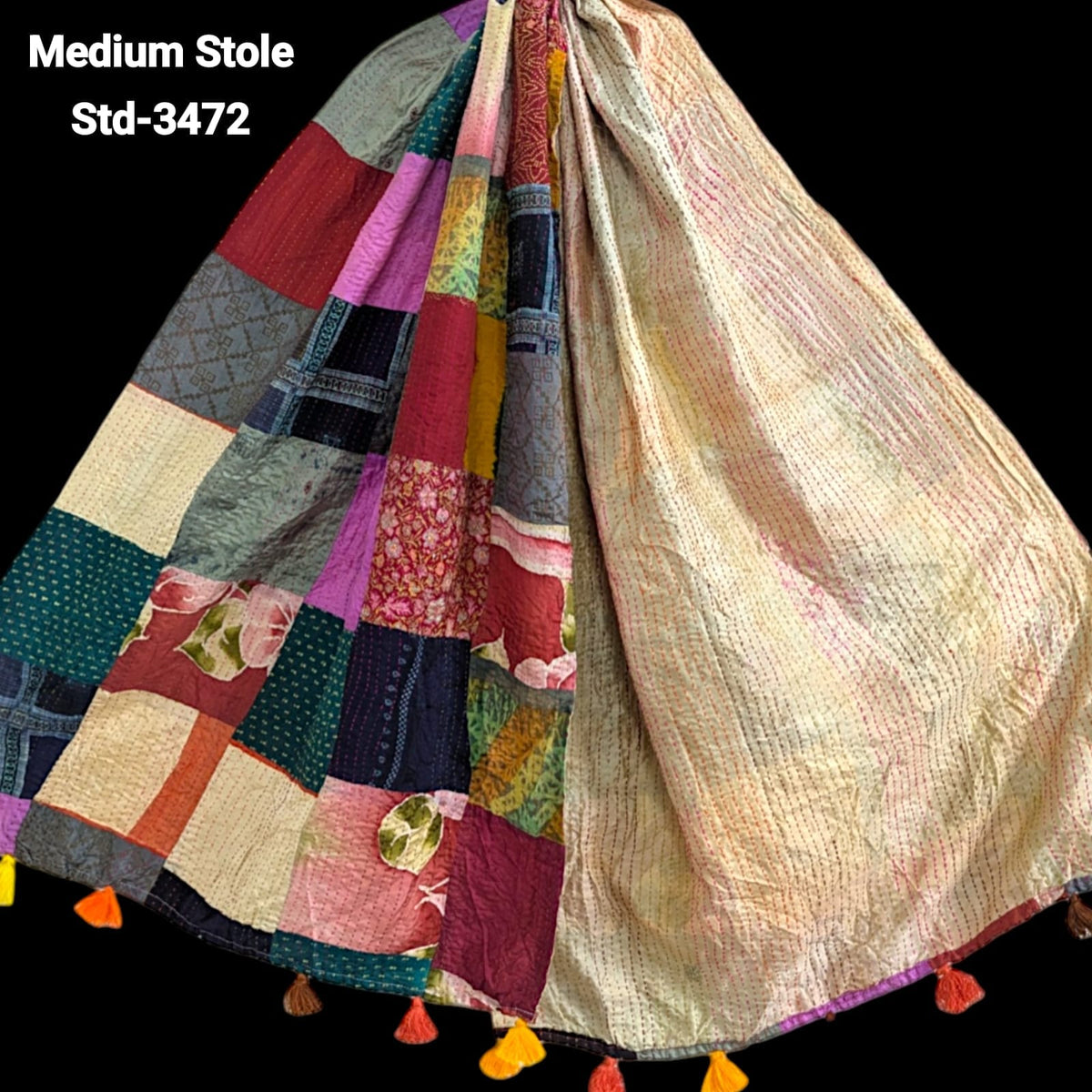 Handmade Silk Stole- While style meets utility- Medium Size-3472