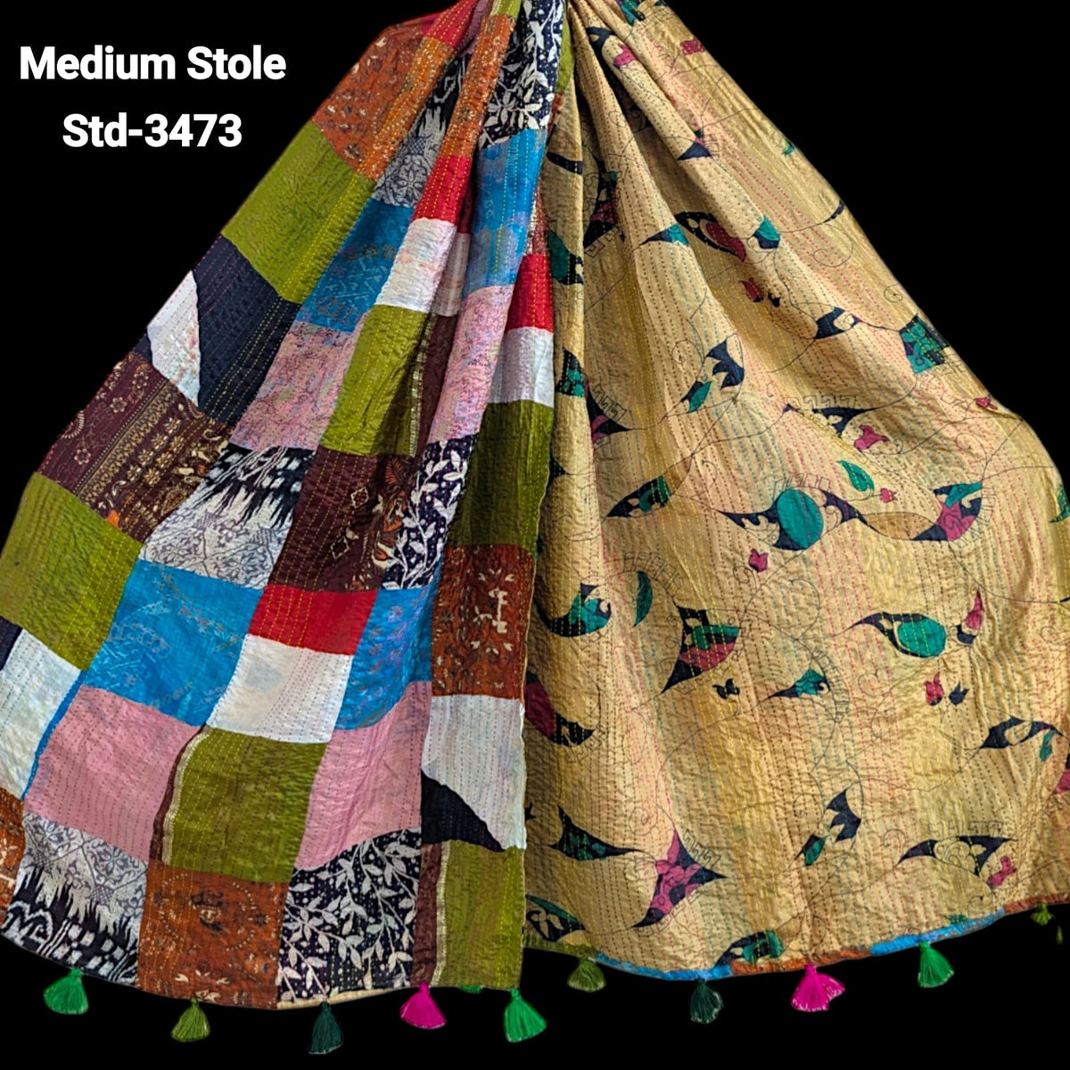 Handmade Silk Stole- While style meets utility- Medium Size-3473