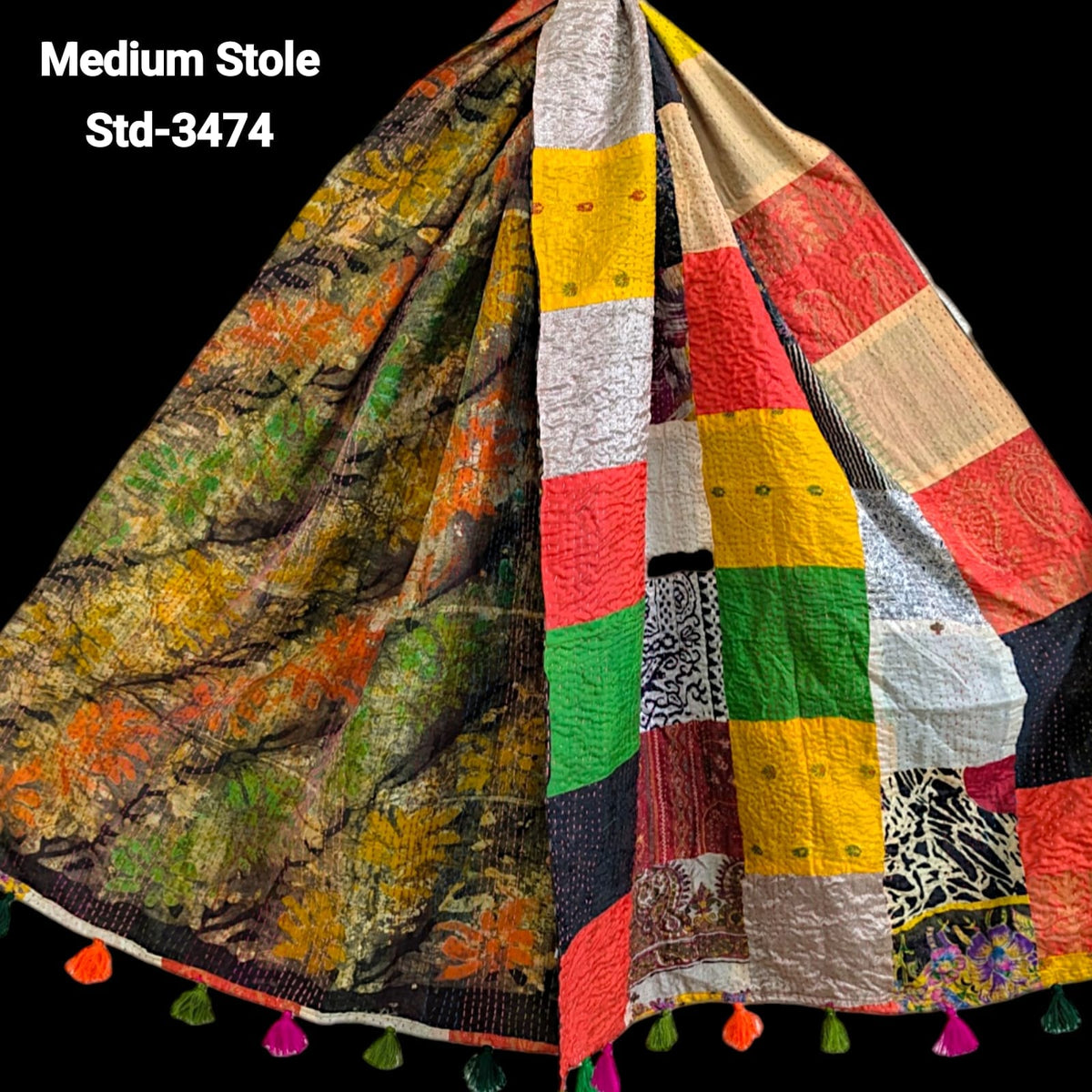 Handmade Silk Stole- While style meets utility- Medium Size-3474