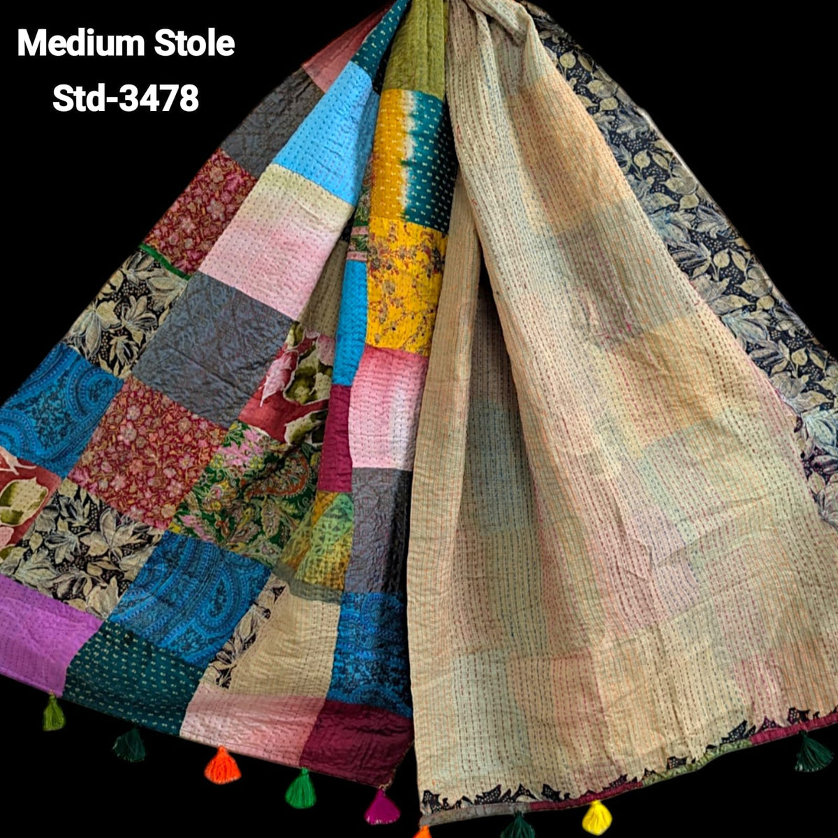 Handmade Silk Stole- While style meets utility- Medium Size-3478
