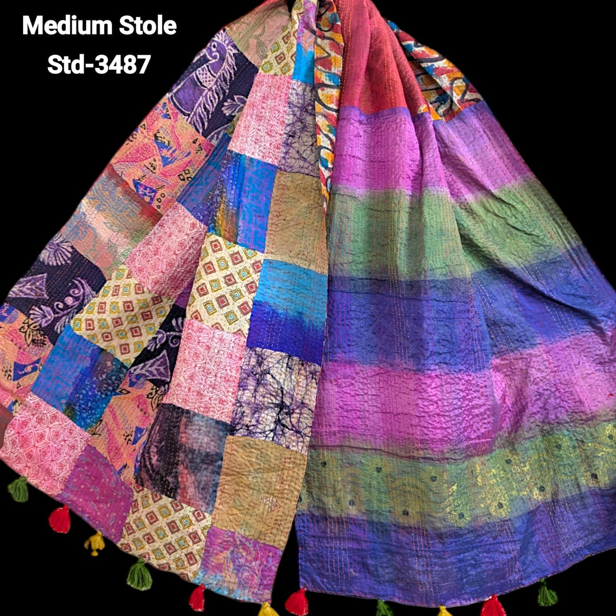 Handmade Silk Stole- While style meets utility- Medium Size-3487
