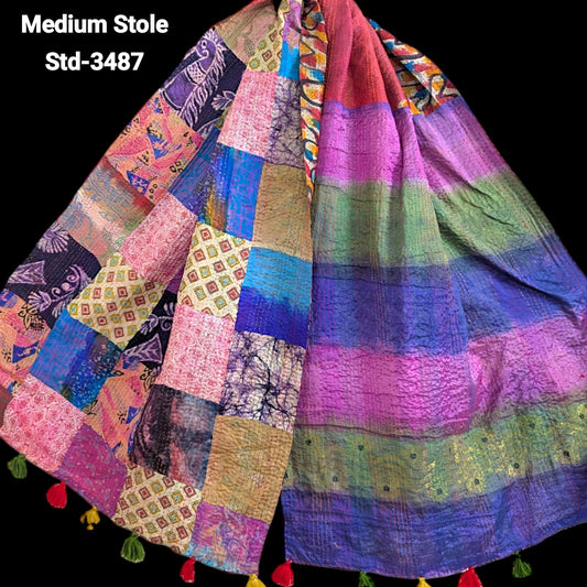 Handmade Silk Stole- While style meets utility- Medium Size-3487
