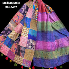 Handmade Silk Stole- While style meets utility- Medium Size-3487
