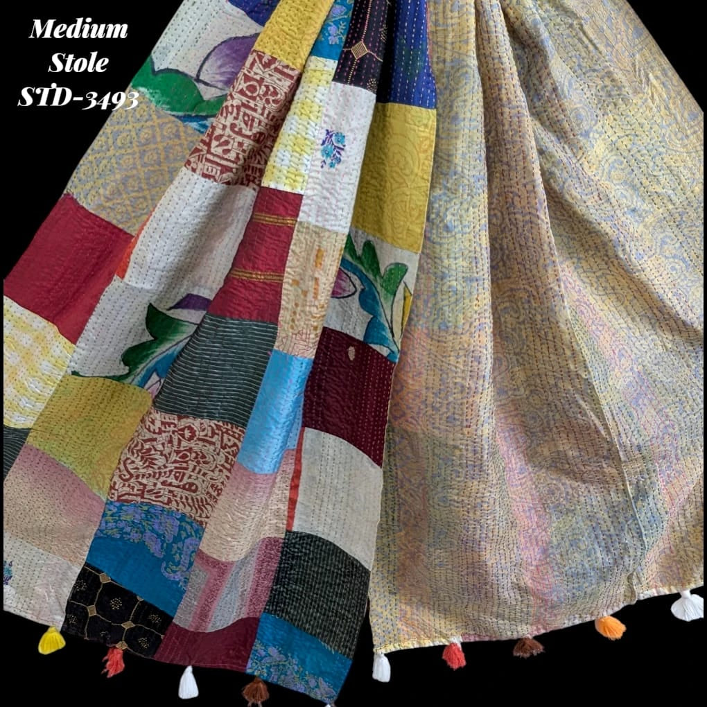Handmade Silk Stole- While style meets utility- Medium Size-3493