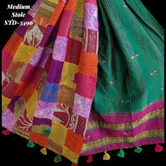 Handmade Silk Stole- While style meets utility- Medium Size-3496