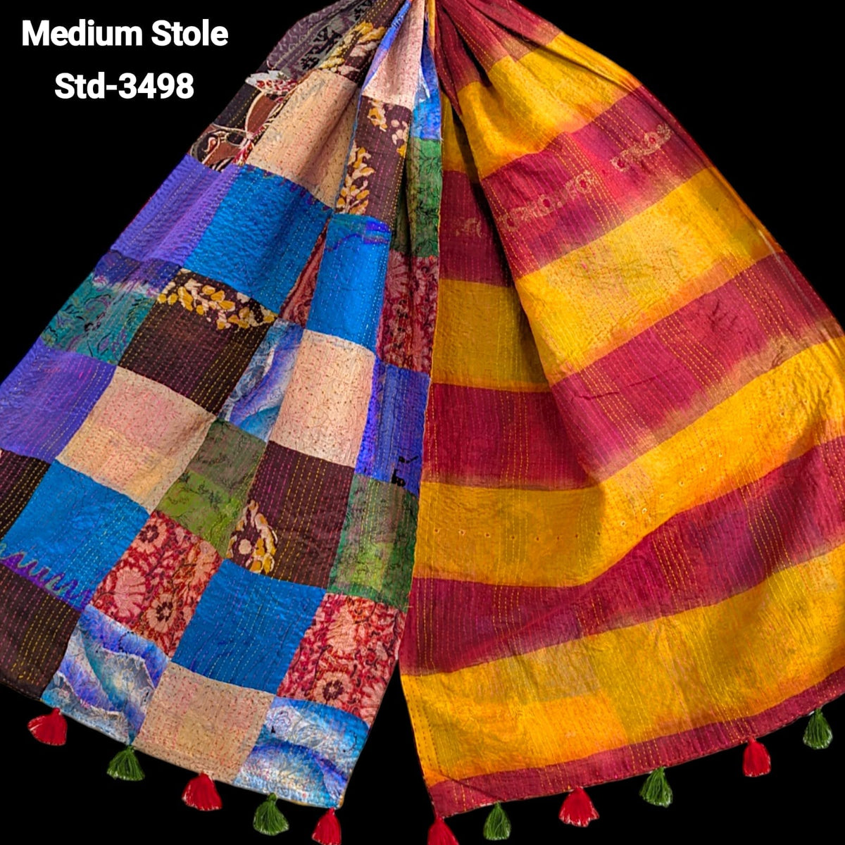 Handmade Silk Stole- While style meets utility- Medium Size-3498