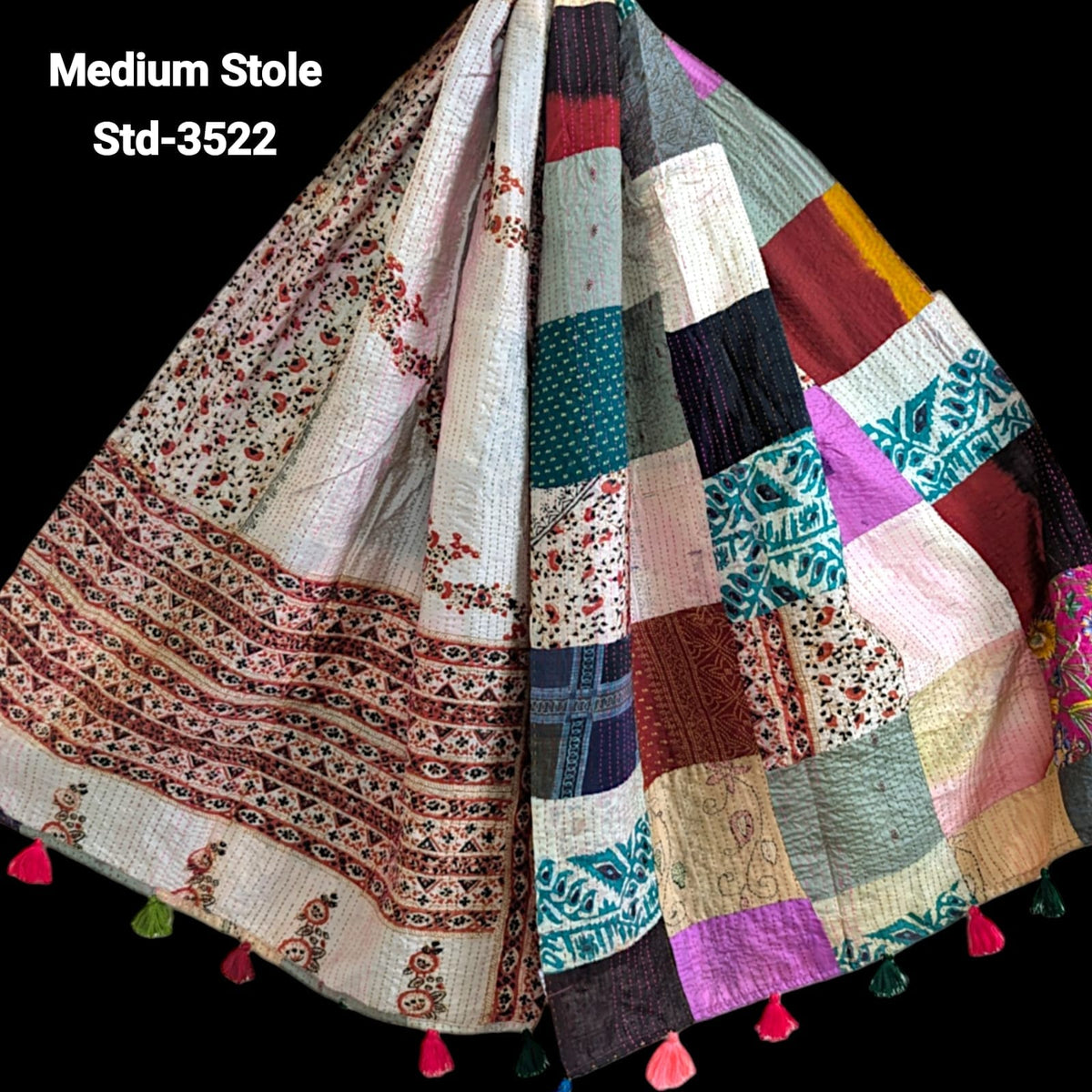 Handmade Silk Stole- While style meets utility- Medium Size-3522