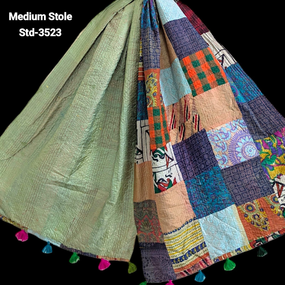 Handmade Silk Stole- While style meets utility- Medium Size-3523