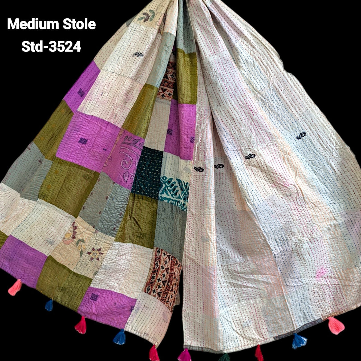 Handmade Silk Stole- While style meets utility- Medium Size-3524