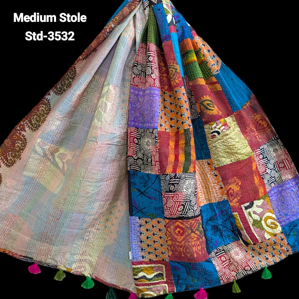 Handmade Silk Stole- While style meets utility- Medium Size-3532