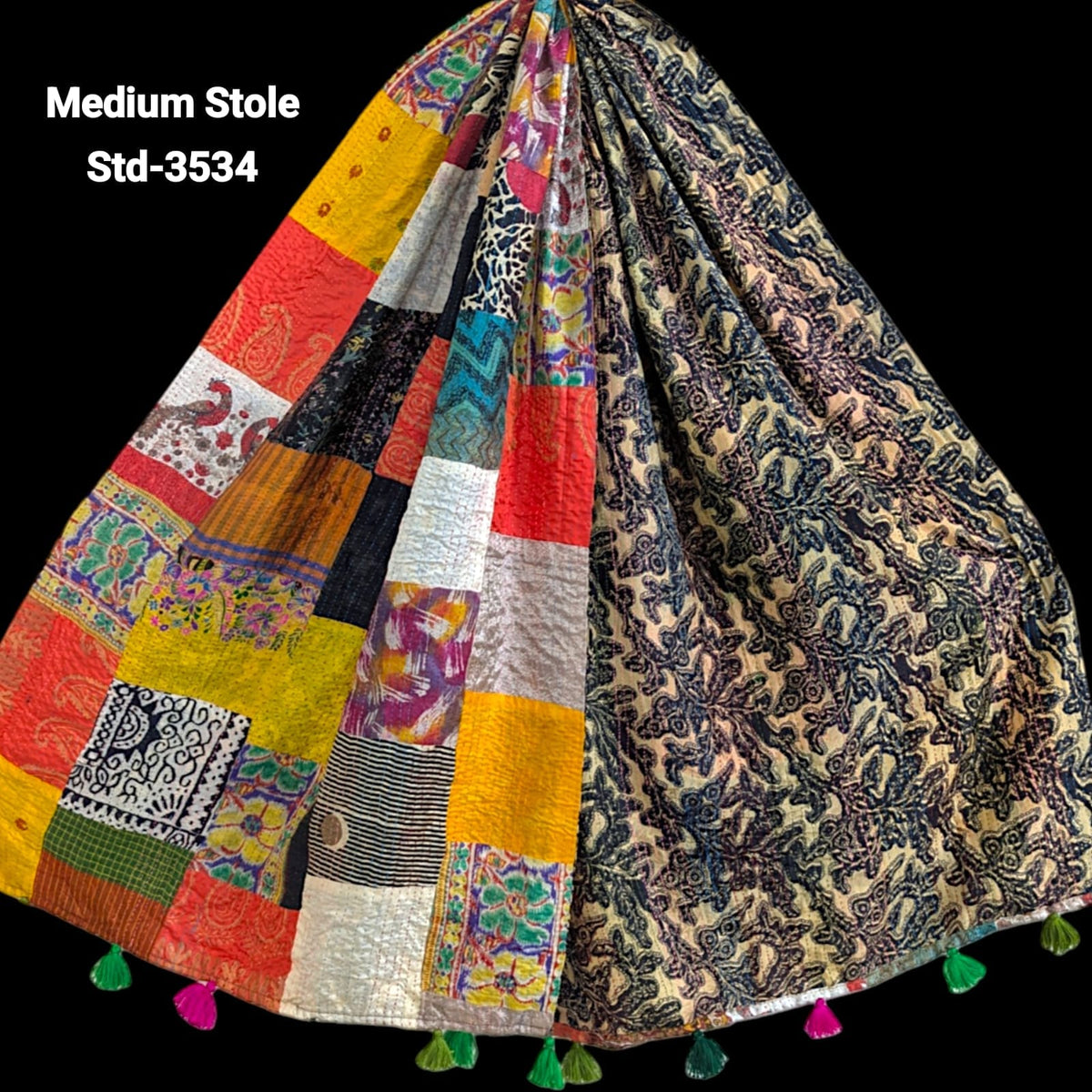 Handmade Silk Stole- While style meets utility- Medium Size-3534
