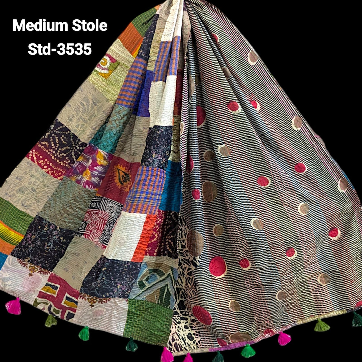 Handmade Silk Stole- While style meets utility- Medium Size-3535