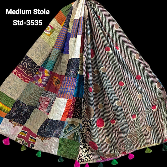 Handmade Silk Stole- While style meets utility- Medium Size-3535