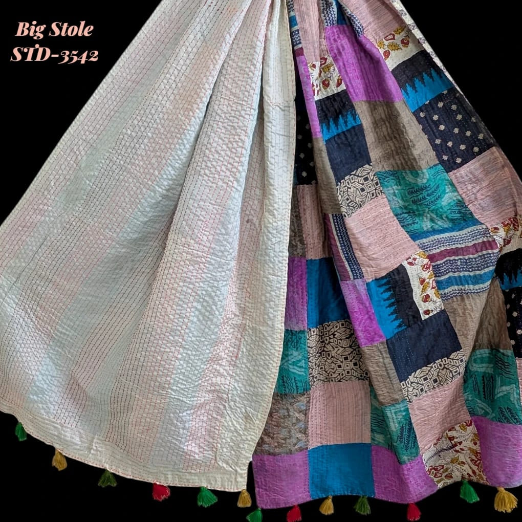 Handmade Silk Stole- While style meets utility-Big Size-3542