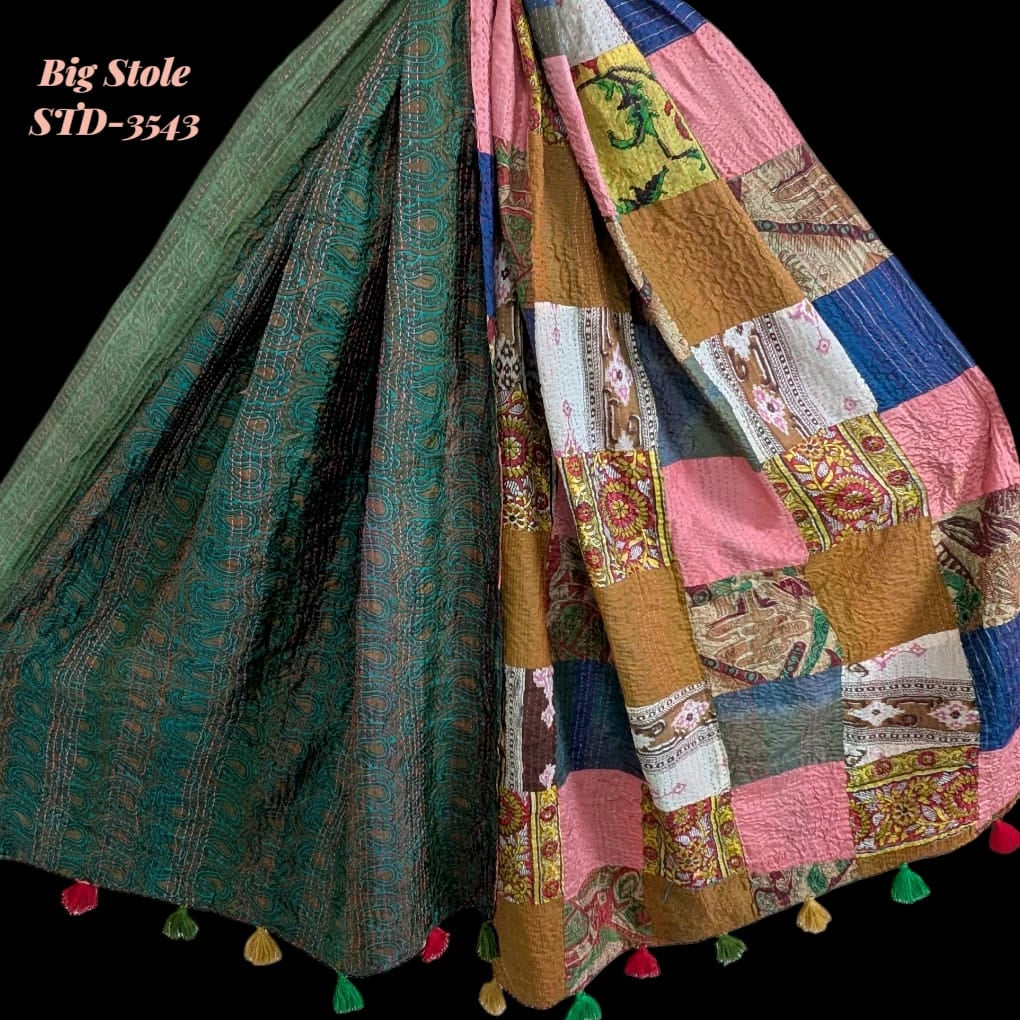 Handmade Silk Stole- While style meets utility-Big Size-3543