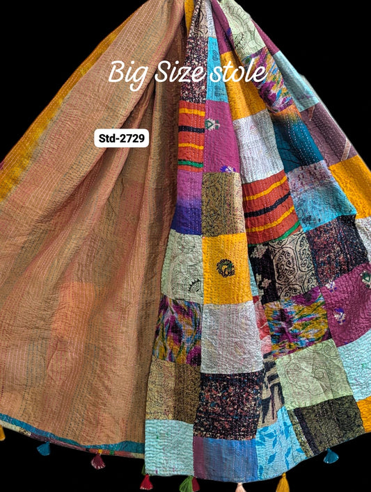Handmade Silk Stole- While style meets utility-Big Size-2729